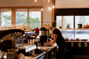 Front counter at Klippers Marketplace and Cafe in Cawston, BC