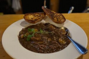 Guinness stew at the Flealess Hound Pub in Oliver, British Columbia